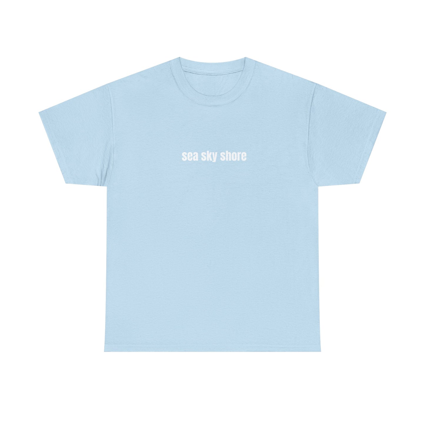 SEA SKY SHORE TSHIRT WHITE LETTERS