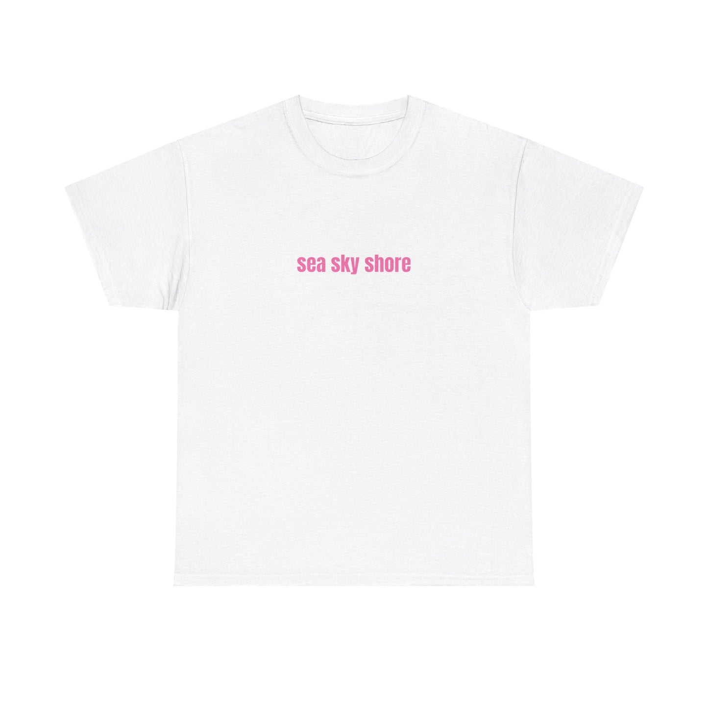 SEA SKY SHORE TSHIRT PINK LETTERS